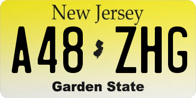 NJ license plate A48ZHG