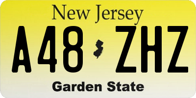 NJ license plate A48ZHZ