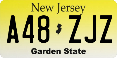NJ license plate A48ZJZ