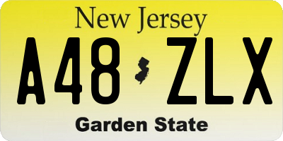NJ license plate A48ZLX