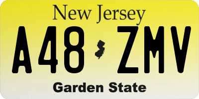 NJ license plate A48ZMV