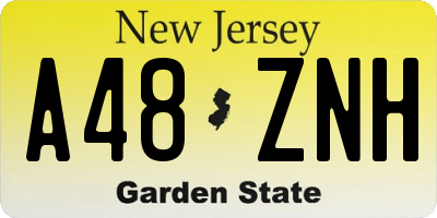 NJ license plate A48ZNH