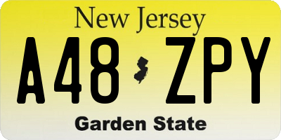 NJ license plate A48ZPY