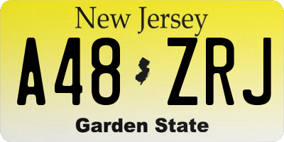 NJ license plate A48ZRJ
