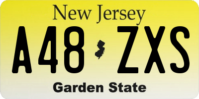 NJ license plate A48ZXS
