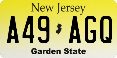 NJ license plate A49AGQ