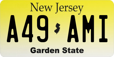 NJ license plate A49AMI