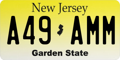 NJ license plate A49AMM
