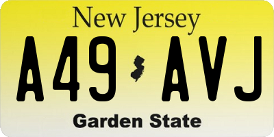 NJ license plate A49AVJ