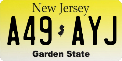 NJ license plate A49AYJ