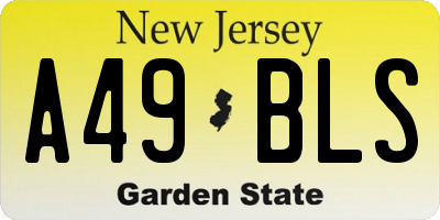 NJ license plate A49BLS