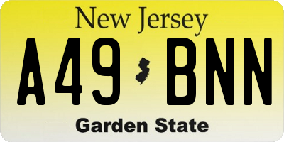 NJ license plate A49BNN