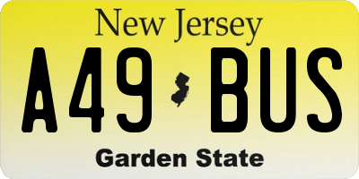 NJ license plate A49BUS
