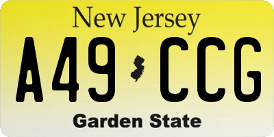 NJ license plate A49CCG