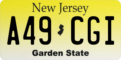 NJ license plate A49CGI
