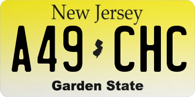 NJ license plate A49CHC