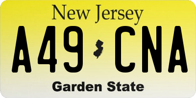 NJ license plate A49CNA