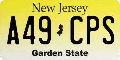 NJ license plate A49CPS