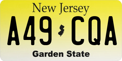 NJ license plate A49CQA