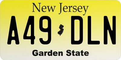 NJ license plate A49DLN
