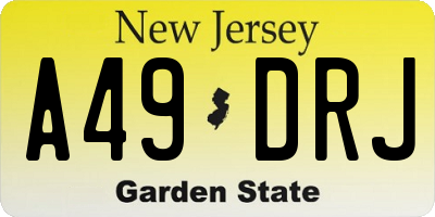 NJ license plate A49DRJ