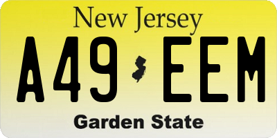 NJ license plate A49EEM