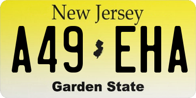 NJ license plate A49EHA