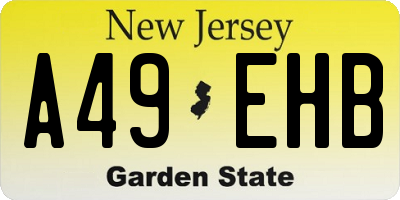 NJ license plate A49EHB