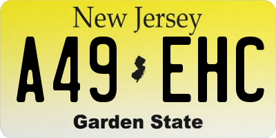 NJ license plate A49EHC