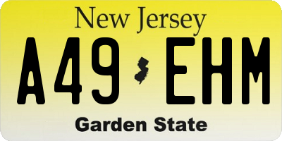 NJ license plate A49EHM