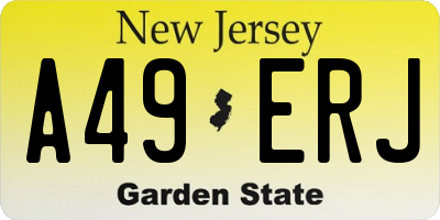 NJ license plate A49ERJ