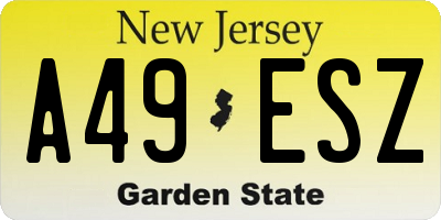 NJ license plate A49ESZ