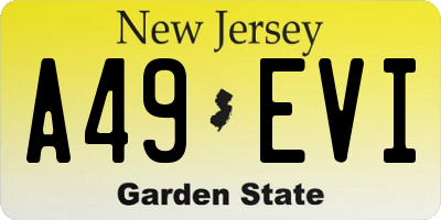 NJ license plate A49EVI
