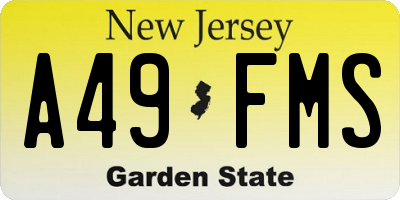 NJ license plate A49FMS