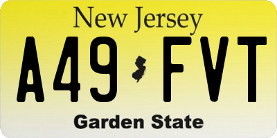 NJ license plate A49FVT