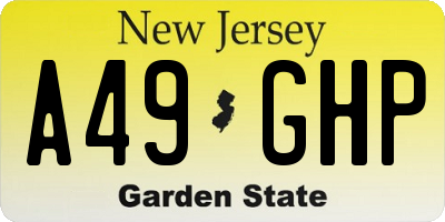 NJ license plate A49GHP