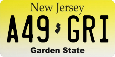 NJ license plate A49GRI