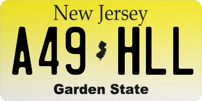 NJ license plate A49HLL