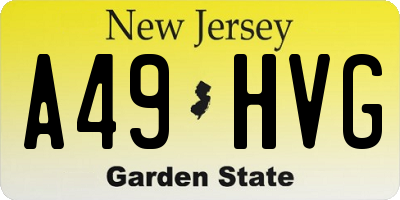 NJ license plate A49HVG