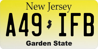 NJ license plate A49IFB