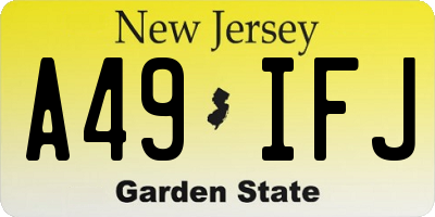NJ license plate A49IFJ