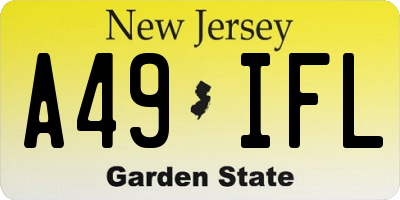 NJ license plate A49IFL
