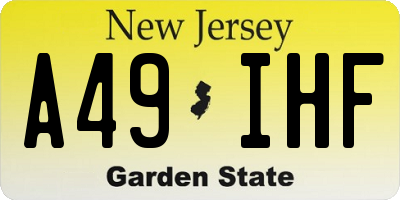 NJ license plate A49IHF