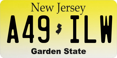 NJ license plate A49ILW
