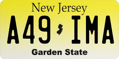 NJ license plate A49IMA