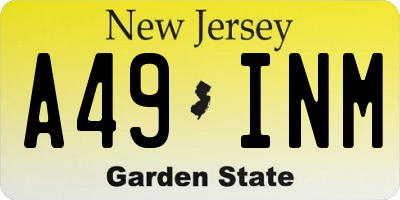 NJ license plate A49INM
