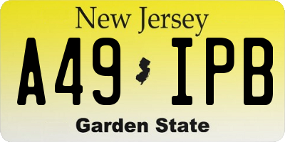 NJ license plate A49IPB