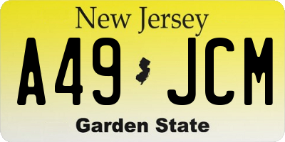 NJ license plate A49JCM
