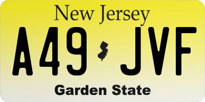 NJ license plate A49JVF
