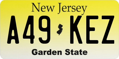 NJ license plate A49KEZ